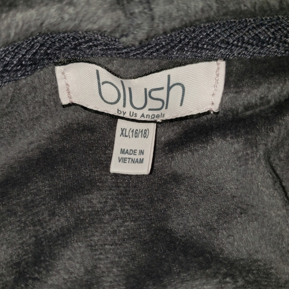 Blush XL 16 18 gray leopard velour hoodie - Picture 7 of 9
